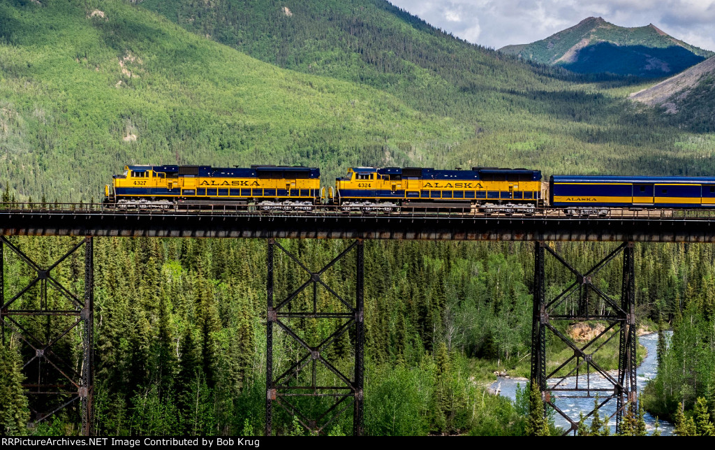 Across Riley's Creek Trestle in Denali National Park